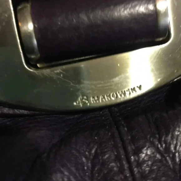 B. Makowsky purple leather crossbody handbag - Picture 7 of 8